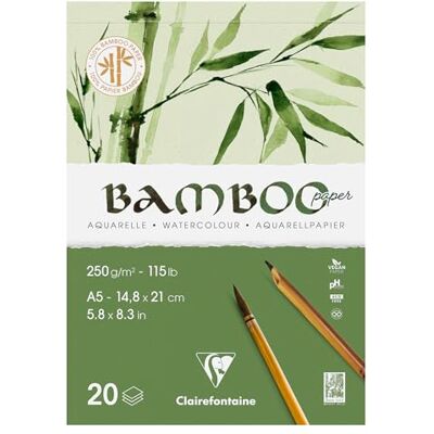 Clairefontaine 975918C Bloc collé 20F Bambou A5 250g Clairefontaine 975918C Bloc collé 20F Bambou A5 250g