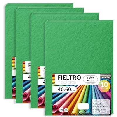 m-office Hantverksfilt, färgfilt, mjukt och flexibelt, material för sömnad, lappverkstyger, perfekt för gör-det-själv-projekt, hantverk eller dekoration, 40 x 60 cm (grön, 40 st) m-office Hantverksfilt, färgfilt, mjukt och flexibelt, material för sömnad, lappverkstyger, perfekt för gör-det-själv-projekt, hantverk eller dekoration, 40 x 60 cm (grön, 40 st)