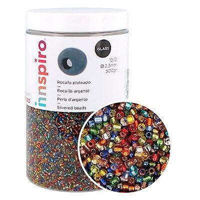 INNSPIRO Silver runda glas stenblock blandning 2,3mm. 10/0 500gr INNSPIRO Silver runda glas stenblock blandning 2,3mm. 10/0 500gr