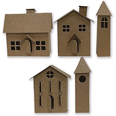Sizzix Thinlits stansset 21PK Paper Village #2 van Tim Holtz, 665585 Sizzix Thinlits stansset 21PK Paper Village #2 van Tim Holtz, 665585