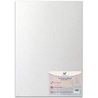 Habercrafts A4 Canvas Panel Sträckt Tom Canvas Board Grundad Artist Boards 100% Bomull för Oljemålning Akryl Målning Blandad Media Syrafri Vit Canvas Konst Målningspanel (A4 Storlek 210 x 297 mm 1 bräda) Habercrafts A4 Canvas Panel Sträckt Tom Canvas Board Grundad Artist Boards 100% Bomull för Oljemålning Akryl Målning Blandad Media Syrafri Vit Canvas Konst Målningspanel (A4 Storlek 210 x 297 mm 1 bräda)