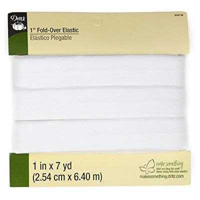 Dritz vikbar elastisk 1 x 7 yd, vit, svamp Dritz vikbar elastisk 1 x 7 yd, vit, svamp