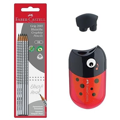 Faber-Castell 205078 – Skrivset med 6 pennor HB och skalbagge pennvässare, för barn Faber-Castell 205078 – Skrivset med 6 pennor HB och skalbagge pennvässare, för barn