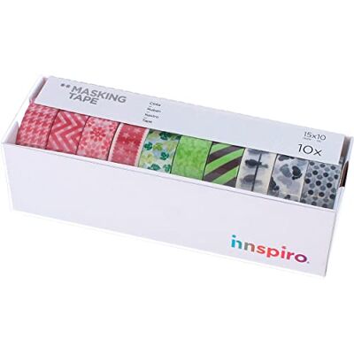 INNSPIRO Set 10 band maskeringstejp Washi Deco-serien INNSPIRO Set 10 band maskeringstejp Washi Deco-serien