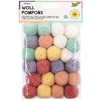 folia 50242 – ull poms, pastell, 24 stycken, sorterade i 6 färger, ca 3 cm diameter, perfekt för färgglada hantverk folia 50242 – ull poms, pastell, 24 stycken, sorterade i 6 färger, ca 3 cm diameter, perfekt för färgglada hantverk