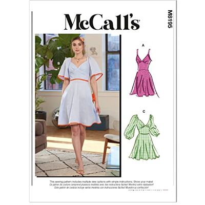 Mc Call McCalls sömnadsmönster M8195A5 A5 (6-8-10-12-14) klänningar, flerfärgad Mc Call McCalls sömnadsmönster M8195A5 A5 (6-8-10-12-14) klänningar, flerfärgad