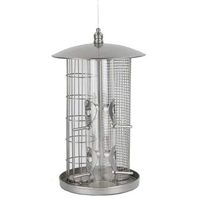 Dehner Natura 3-in-1 Fågelmatare, 1 St, Silver Dehner Natura 3-in-1 Fågelmatare, 1 St, Silver