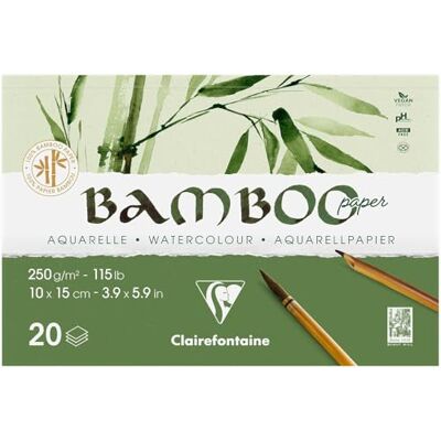 Clairefontaine 975911C Bloc collé 20F Bambou 250g 10x15cm P Clairefontaine 975911C Bloc collé 20F Bambou 250g 10x15cm P