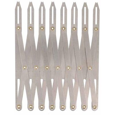 Bohin France Expanderbar Gauge för Sömnad Munspel Design, Mätning Linjal för Upp Till 8 Knapphål, Aluminium, Grå 1 Styck Bohin France Expanderbar Gauge för Sömnad Munspel Design, Mätning Linjal för Upp Till 8 Knapphål, Aluminium, Grå 1 Styck