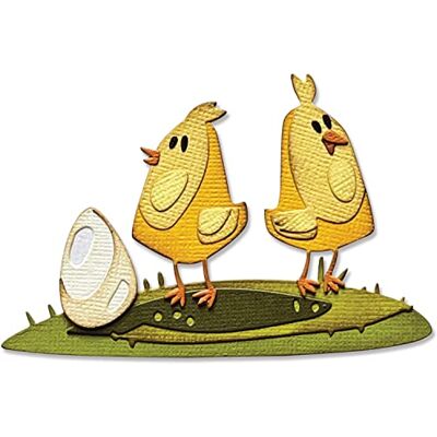 Sizzix Thinlits Die Set 12PK Papercut Chicks Colorize av Tim Holtz, 665854 Sizzix Thinlits Die Set 12PK Papercut Chicks Colorize av Tim Holtz, 665854