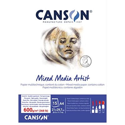 Canson Mellanmix Papperblock A4 15 ark - Konstnärspapperblock Canson Mellanmix Papperblock A4 15 ark - Konstnärspapperblock