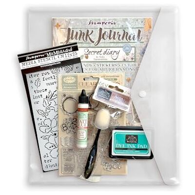 Stamperia Art Journaling Selection with Junk Journal, Stamp, Ink Pad, Stencil, and Tools Including Tutorial by Vicky Papaioannou. Perfect Set for Card Making, Journalling and Crafts (Secret Diary) Stamperia Art Journaling Selection with Junk Journal, Stamp, Ink Pad, Stencil, and Tools Including Tutorial by Vicky Papaioannou. Perfect Set for Card Making, Journalling and Crafts (Secret Diary)