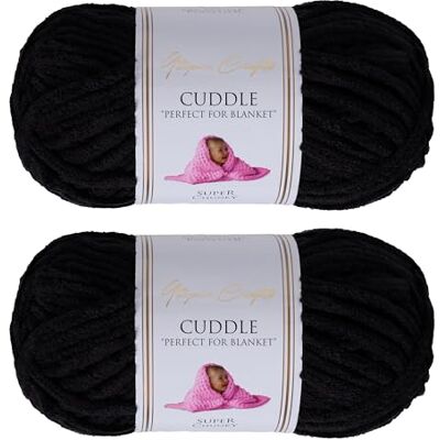 Utopia Crafts Cuddle Supertjockt Chenillegarn Svart, 100 g 60 m Nystan Fluffigt, Mjukt & Lätt att Använda, Chunkygarn för Virkning & Stickning, Nybörjarvänligt Alternativ till Ullgarn 2-pack Utopia Crafts Cuddle Supertjockt Chenillegarn Svart, 100 g 60 m Nystan Fluffigt, Mjukt & Lätt att Använda, Chunkygarn för Virkning & Stickning, Nybörjarvänligt Alternativ till Ullgarn 2-pack