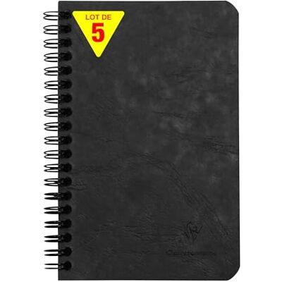 Clairefontaine 786161Cpack En uppsättning med 5 svarta anteckningsböcker i åldern 11 x 17 cm 120 linjerade löstagbara sidor + 3 inläggsfickor med förvaringsfickor läder kornomslag Clairefontaine 786161Cpack En uppsättning med 5 svarta anteckningsböcker i åldern 11 x 17 cm 120 linjerade löstagbara sidor + 3 inläggsfickor med förvaringsfickor läder kornomslag