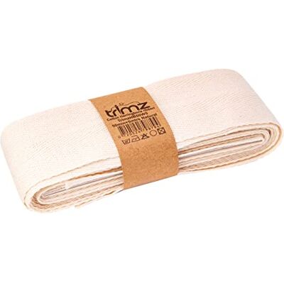 Trimz 100% bomull fiskbenstejp, naturlig, 50 mm x 5 m Trimz 100% bomull fiskbenstejp, naturlig, 50 mm x 5 m