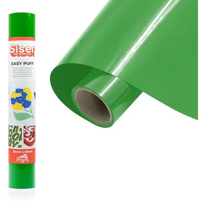 SISER Easy Puff Apple Green, värmeöverförbar vinyl, 50 x 30 cm, termovinyl, 3D-effekt, kompatibel med skärplotter SISER Easy Puff Apple Green, värmeöverförbar vinyl, 50 x 30 cm, termovinyl, 3D-effekt, kompatibel med skärplotter