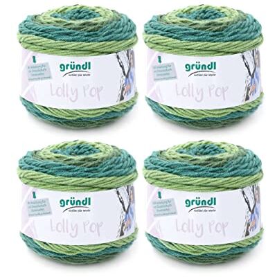 Gründl Lolly Pop virk- och stickgarn (ollliknande och tvättbart universalgarn, 100% polyakryl, 150 g/240 m, nåltjocklek: 5 – 6, 4 x 150 g), mint Swirl, 24 x 24 x 10 cm Gründl Lolly Pop virk- och stickgarn (ollliknande och tvättbart universalgarn, 100% polyakryl, 150 g/240 m, nåltjocklek: 5 – 6, 4 x 150 g), mint Swirl, 24 x 24 x 10 cm