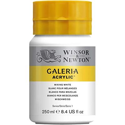 Winsor & Newton 2137415 Galeria akrylfärg, hög pigmentering, ljusäkta, krispig konsistens, 250 ml rör – blandvit Winsor & Newton 2137415 Galeria akrylfärg, hög pigmentering, ljusäkta, krispig konsistens, 250 ml rör – blandvit