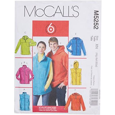 McCall's Patterns M5252 damer/herr ofodrade väst och jackor XN (XLG-XXL-XXXL) Any McCall's Patterns M5252 damer/herr ofodrade väst och jackor XN (XLG-XXL-XXXL) Any