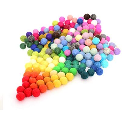 Glaciart One Felt Pom Poms, filtbollar (240 stycken) 2,5 centimeter 2,5 tum, handgjorda filtade 40 färger (röd, rosa, blå, orange, gul, grå, pastell och mer) bulk liten puff för tovning och girlang Glaciart One Felt Pom Poms, filtbollar (240 stycken) 2,5 centimeter 2,5 tum, handgjorda filtade 40 färger (röd, rosa, blå, orange, gul, grå, pastell och mer) bulk liten puff för tovning och girlang