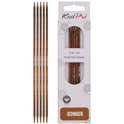 KnitPro Ingefära dubbla stickor – 12,5 cm x 3,5 mm, 5-pack KnitPro Ingefära dubbla stickor – 12,5 cm x 3,5 mm, 5-pack