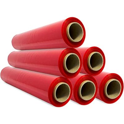 OFITURIA Elastisk förpackningsfilm, röd plastfilm för förpackning, plastrulle skydd för frakt och flyttning, rulle 50 cm och upp till 400 m sträckbar Offituria (röd, 6 stycken) OFITURIA Elastisk förpackningsfilm, röd plastfilm för förpackning, plastrulle skydd för frakt och flyttning, rulle 50 cm och upp till 400 m sträckbar Offituria (röd, 6 stycken)