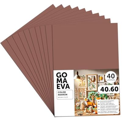 m-office Färgglada Eva Gummiark, Crepla Gummi för Scrapbooking, Skola, Kreativa Kartonger, Hantverk, Scenografi Kakor, Skola eller Konstprojekt 40x60cm (Brun, 40 uds) m-office Färgglada Eva Gummiark, Crepla Gummi för Scrapbooking, Skola, Kreativa Kartonger, Hantverk, Scenografi Kakor, Skola eller Konstprojekt 40x60cm (Brun, 40 uds)