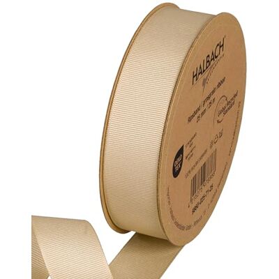 Halbach sidenband premium ripsband bredd: 25 mm längd: 25 m hållbart presentband av återvunnen polyester Perfekt som band färg: sand Halbach sidenband premium ripsband bredd: 25 mm längd: 25 m hållbart presentband av återvunnen polyester Perfekt som band färg: sand