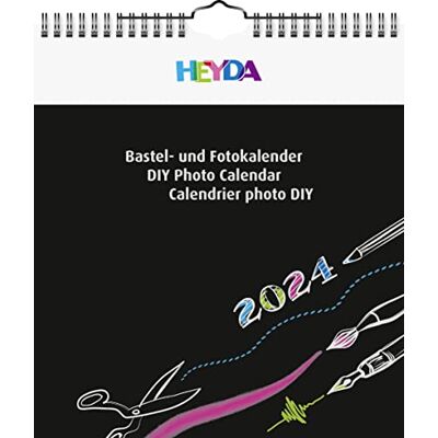 Heyda Hantverkskalender 2024 1 ark = 1 månad 21,5 x 24 cm omslagsblad: svart, månadsblad: svart Heyda Hantverkskalender 2024 1 ark = 1 månad 21,5 x 24 cm omslagsblad: svart, månadsblad: svart