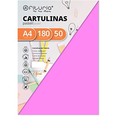 OFITURIA Pack 50 Rosa Kartonger A4 180g OFITURIA Pack 50 Rosa Kartonger A4 180g