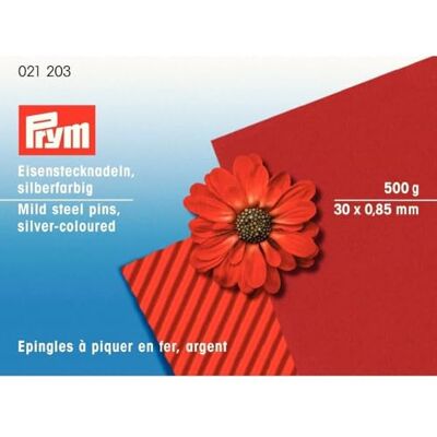 Prym Mild Stål Silver (0.85 x 30mm) Huvud Stift 500g Prym Mild Stål Silver (0.85 x 30mm) Huvud Stift 500g