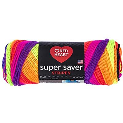 Red Heart Rött hjärta E300.4970 Super Saver Garn, Akryl, Bright Stripe, 5 oz, 215 meter Red Heart Rött hjärta E300.4970 Super Saver Garn, Akryl, Bright Stripe, 5 oz, 215 meter