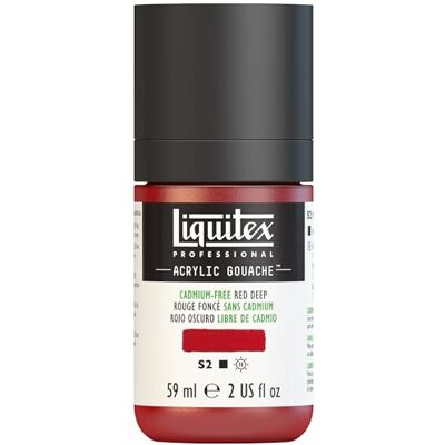 Liquitex 2059895 ' professionell akrylgouache, akrylfärg med gouache egenskaper, ljusäkta, vattentät, 59 ml burk – flaska – kadmiumfri röd mörk Liquitex 2059895 ' professionell akrylgouache, akrylfärg med gouache egenskaper, ljusäkta, vattentät, 59 ml burk – flaska – kadmiumfri röd mörk