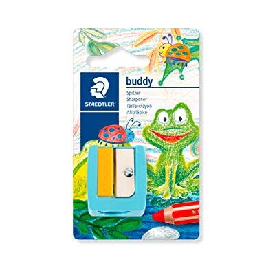 STAEDTLER Noris Junior 514 pennvässare – för tjocka pennor, 14 mm Pennvässare i plast med knivskydd, barnanpassad – turkos/solgul – art.nr. 514 10 BK STAEDTLER Noris Junior 514 pennvässare – för tjocka pennor, 14 mm Pennvässare i plast med knivskydd, barnanpassad – turkos/solgul – art.nr. 514 10 BK