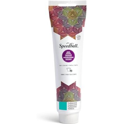 Speedball 150 ml 1,5 dl tygblock tryck bläck turkos, tygtryckbläck, ingen värmeset krävs, beröringstorkar Speedball 150 ml 1,5 dl tygblock tryck bläck turkos, tygtryckbläck, ingen värmeset krävs, beröringstorkar