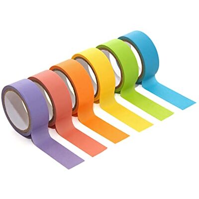 Zink Färgglad Washi Tejpset med full regnbåge av pastell Zink Färgglad Washi Tejpset med full regnbåge av pastell