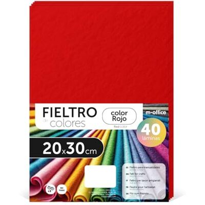 m-office Färgglada blöjor, filt för kreativt hantverk, sömnad och lapptäcke, material för klippning och dekoration, gör-det-själv färguppsättning, perfekt hantverk och gör-det-själv, 20 x 30 cm (röd m-office Färgglada blöjor, filt för kreativt hantverk, sömnad och lapptäcke, material för klippning och dekoration, gör-det-själv färguppsättning, perfekt hantverk och gör-det-själv, 20 x 30 cm (röd