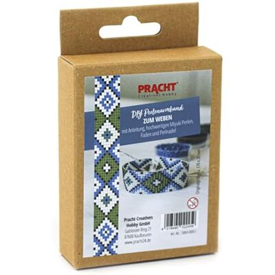 Pracht Creatives Hobby Pracht Creative hobby 5884-00051 – gör-det-själv pysselset för att designa ett pärlarmband, med blåa, gröna och vita Miyuki-pärlor, total storlek ca 17 x 2 cm Pracht Creatives Hobby Pracht Creative hobby 5884-00051 – gör-det-själv pysselset för att designa ett pärlarmband, med blåa, gröna och vita Miyuki-pärlor, total storlek ca 17 x 2 cm