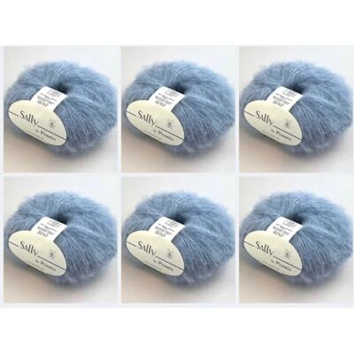MARUSSIA 6 x Sally by Permin – flygande garn av superfin alpacka, bomull och merino (175 m/50 g) (01 babyblå) MARUSSIA 6 x Sally by Permin – flygande garn av superfin alpacka, bomull och merino (175 m/50 g) (01 babyblå)