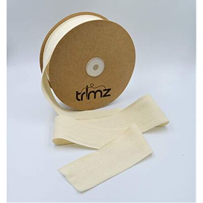 Trimz 100% bomull fiskbenstejp, naturlig, 50 mm x 25 m Trimz 100% bomull fiskbenstejp, naturlig, 50 mm x 25 m