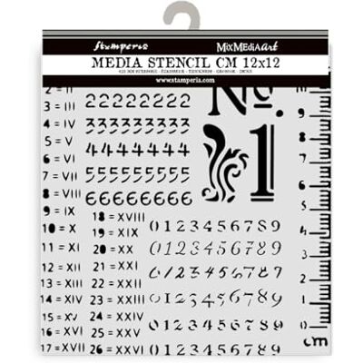 Stamperia Thick Stencils for Scrapbooks, Albums, Cards, Bullet Journalling, and More, Flexible Material, Easy to Clean, Perfect for Crafts and Gifting (Favourites Refresh, Numbers Pattern) Stamperia Thick Stencils for Scrapbooks, Albums, Cards, Bullet Journalling, and More, Flexible Material, Easy to Clean, Perfect for Crafts and Gifting (Favourites Refresh, Numbers Pattern)