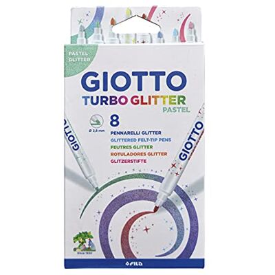 Giotto 4263 00 – Pennarelli Glitter, Schreibwaren Supertvättbar, fin spets spets 2,8 mm, blandade färger, för barn, fester och grundskolor Giotto 4263 00 – Pennarelli Glitter, Schreibwaren Supertvättbar, fin spets spets 2,8 mm, blandade färger, för barn, fester och grundskolor