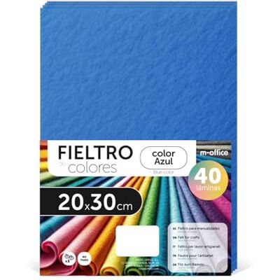 m-office Färgglada blöjor, filt för kreativt hantverk, sömnad och lapptäcke, material för klippning och dekoration, gör-det-själv färguppsättning, perfekt hantverk och gör-det-själv, 20 x 30 cm (blå m-office Färgglada blöjor, filt för kreativt hantverk, sömnad och lapptäcke, material för klippning och dekoration, gör-det-själv färguppsättning, perfekt hantverk och gör-det-själv, 20 x 30 cm (blå