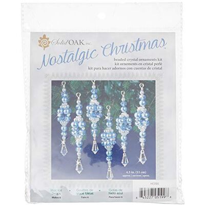 Solid Oak Nostalgic Christmas Beaded Cyrstal Ornament Kit-Blue Crystal Ice Drops -NCHBOK-022 Solid Oak Nostalgic Christmas Beaded Cyrstal Ornament Kit-Blue Crystal Ice Drops -NCHBOK-022