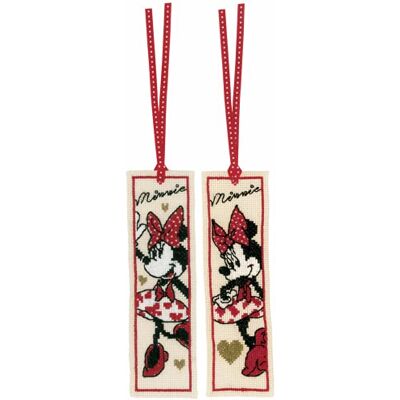 Vervaco PN-0183292 Disney It's about Mimmie 2-pack bokmärken stickpack räknemönster, bomull, flerfärgad, ca 6 x 20 cm/2,4 tum x 8 tum Vervaco PN-0183292 Disney It's about Mimmie 2-pack bokmärken stickpack räknemönster, bomull, flerfärgad, ca 6 x 20 cm/2,4 tum x 8 tum