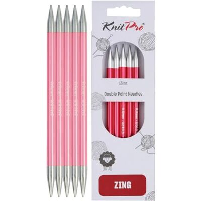 KnitPro KNIT PRO Zing: Dubbla avslutade sticknålar 6.50mm Flerfärgat17 KnitPro KNIT PRO Zing: Dubbla avslutade sticknålar 6.50mm Flerfärgat17