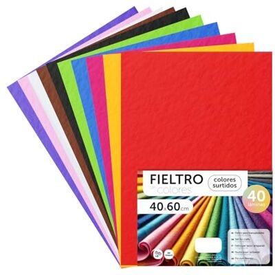 m-office Hantverksfilt, färgfilt, mjukt och flexibelt, material för sömnad, lappverkstyger, perfekt för gör-det-själv-projekt, hantverk eller dekoration, 40 x 60 cm (sortiment, 40 st) m-office Hantverksfilt, färgfilt, mjukt och flexibelt, material för sömnad, lappverkstyger, perfekt för gör-det-själv-projekt, hantverk eller dekoration, 40 x 60 cm (sortiment, 40 st)