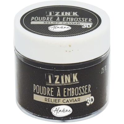 Aladine Izink kaviar präglingspulver prägling 3D-volymeffekt för scrapbooking och kreativ korttillverkning Relief Scrap svart kaviar 25 ml burk Aladine Izink kaviar präglingspulver prägling 3D-volymeffekt för scrapbooking och kreativ korttillverkning Relief Scrap svart kaviar 25 ml burk
