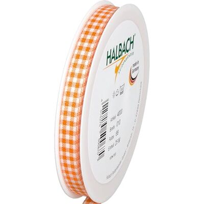 Halbach Seidenbänder Vichy Presentband, rutigt band för inslagning av gåvor, rutigt band för högtidliga tillfällen, bredd: 10 mm, orange Halbach Seidenbänder Vichy Presentband, rutigt band för inslagning av gåvor, rutigt band för högtidliga tillfällen, bredd: 10 mm, orange
