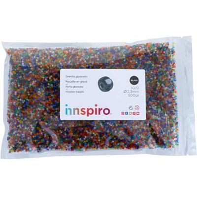 INNSPIRO Glaserade runda glasstenblock blandning 2,3mm. 10/0 500gr. INNSPIRO Glaserade runda glasstenblock blandning 2,3mm. 10/0 500gr.